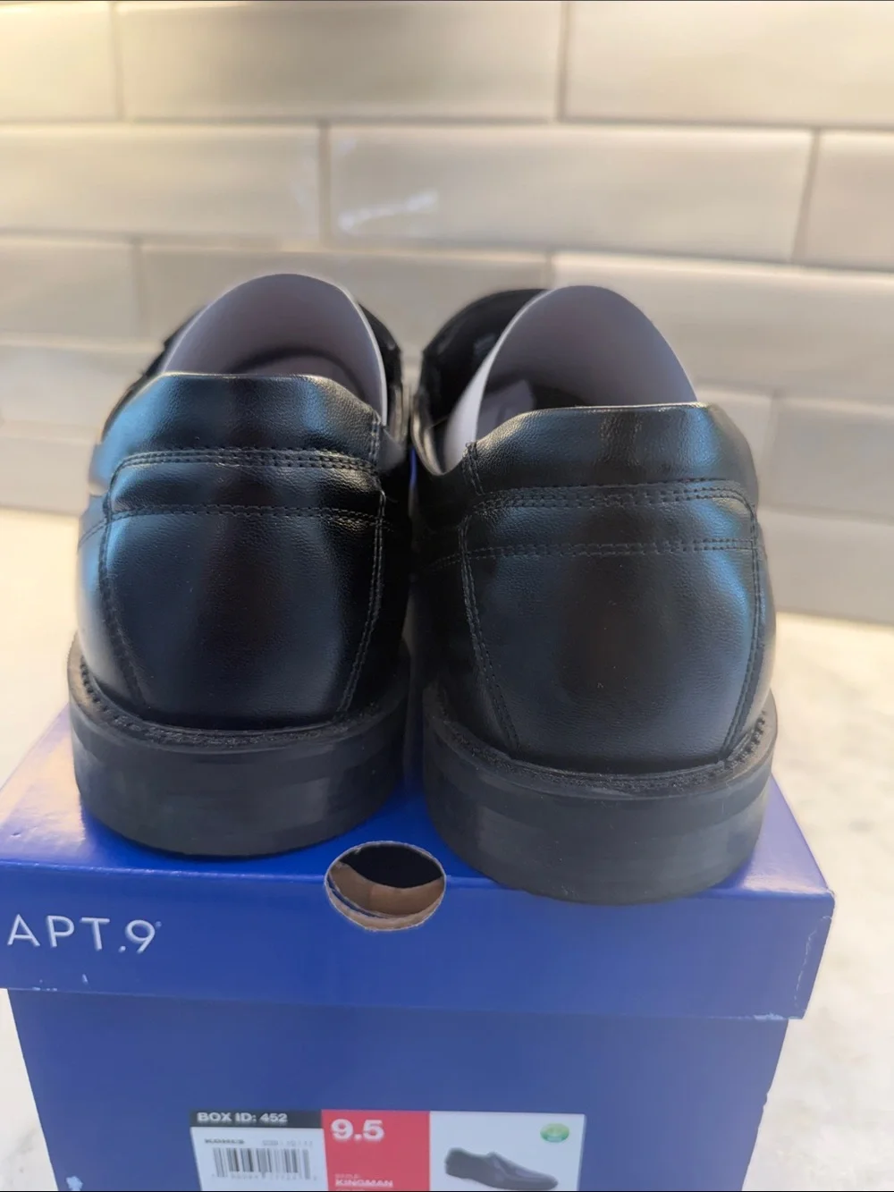 Apt. 9 Black Men's Black Kingman slip on dress shoes size 9.5 - Picture 7 of 9